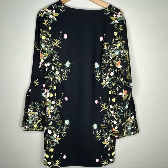RACHEL Rachael Roy Floral Print Shift Long Sleeve Mid-Length Dress - Picture 5 of 12
